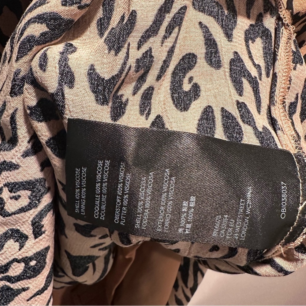 Anthropologie McKenzie Mock Neck Leopard Print Black & Tan Tunic Midi Dress XS - Picture 12 of 16